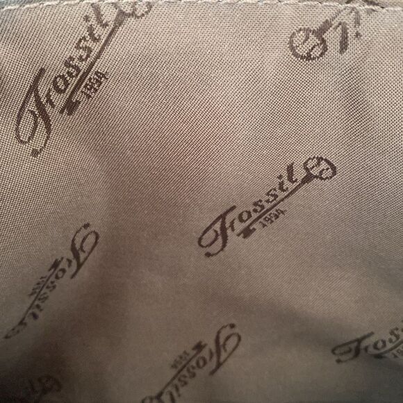 VTG Fossil Dark Brown Leather Messenger Bag Unisex Boho Casual Street Coastal - Picture 8 of 8